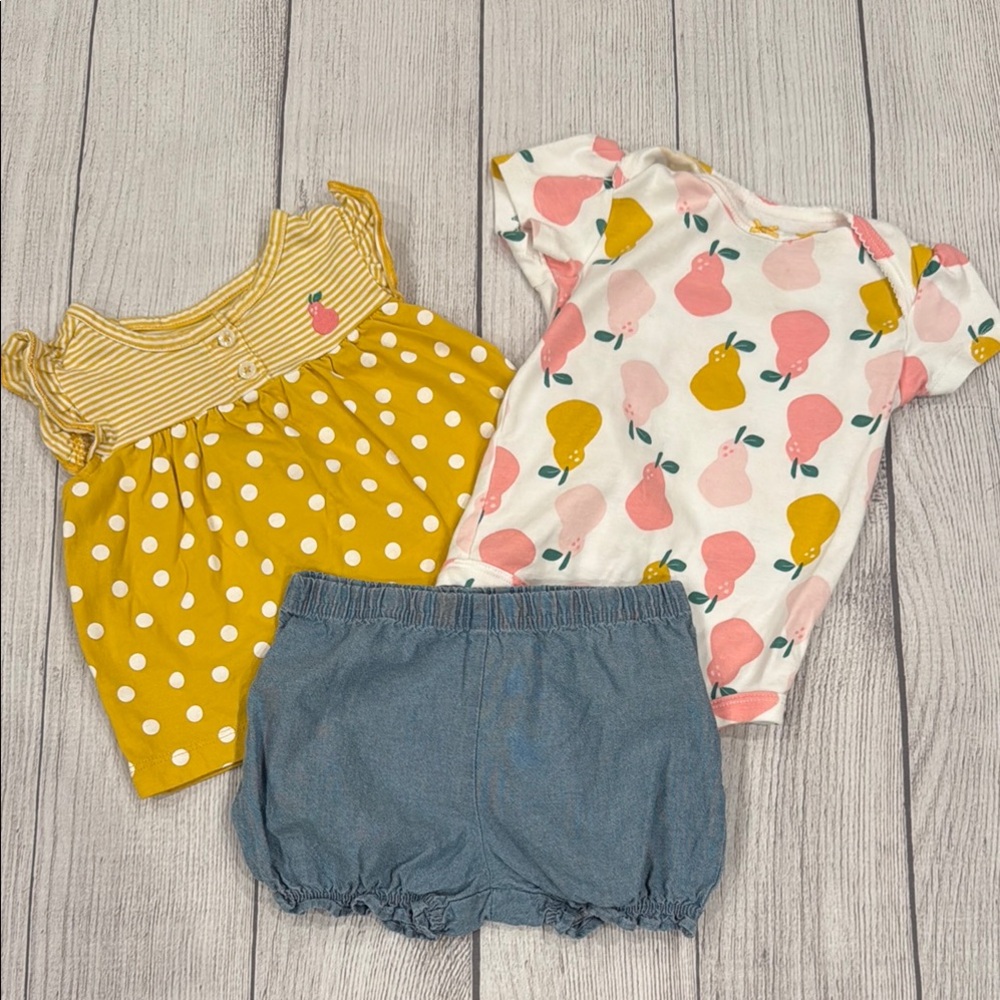 Carter’s Baby Girls 3pc Outfit with Pear Print🍐